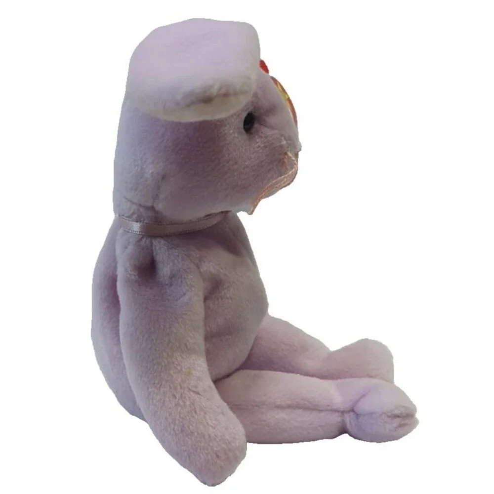 TY FLOPPITY BUNNY BEANIE BABIES RETIRED 1996 NO TAG Lavender Easter Spring